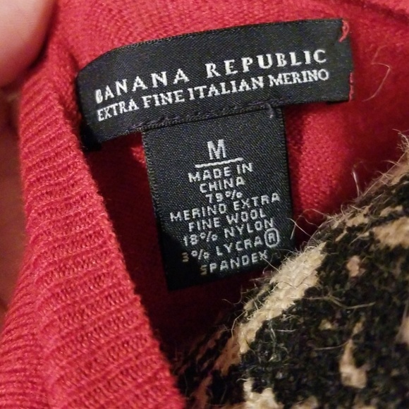 Banana republic Dark red crew neck sweater M - Picture 3 of 8